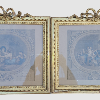 2 gravures fragonard, au phil des temps, cadre louis 16, gravure 19eme,